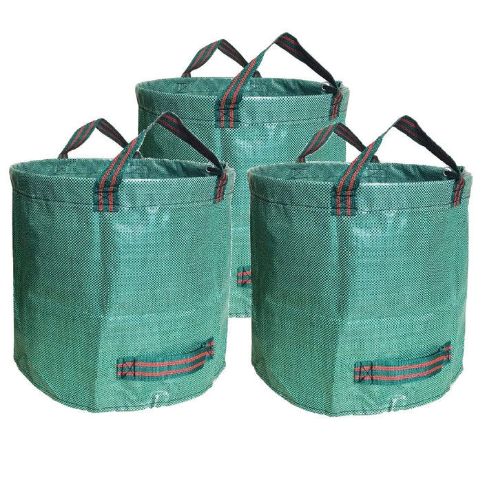 3er Set Gartensack -272L Gartenabfallsack mit extra verstärktem Boden -Heavy Duty Gartenarbeit Säcke