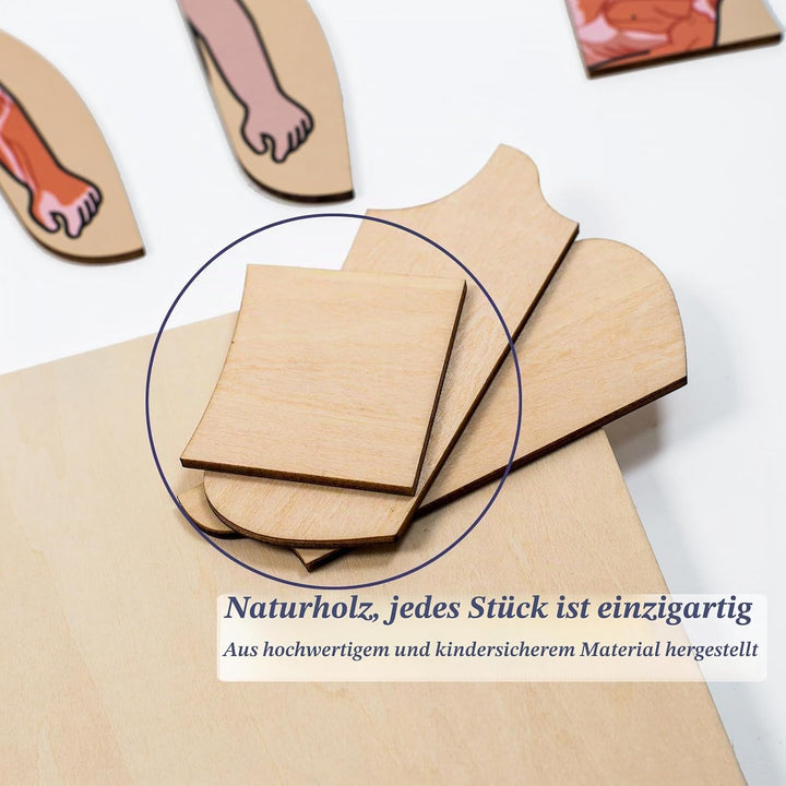 Meine Körperteile Puzzle für Kleinkinder Kinder Mädchen Jungen Montessori Holz Anatomie Puzzle 3-5 J