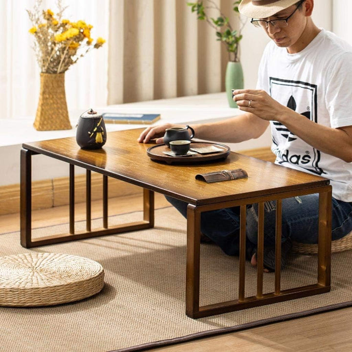 Couchtisch Tatami-Tisch Faltbarer Tee-Trinktisch Im Japanischen Stil Bambus-Erkerfenster Im Japanisc