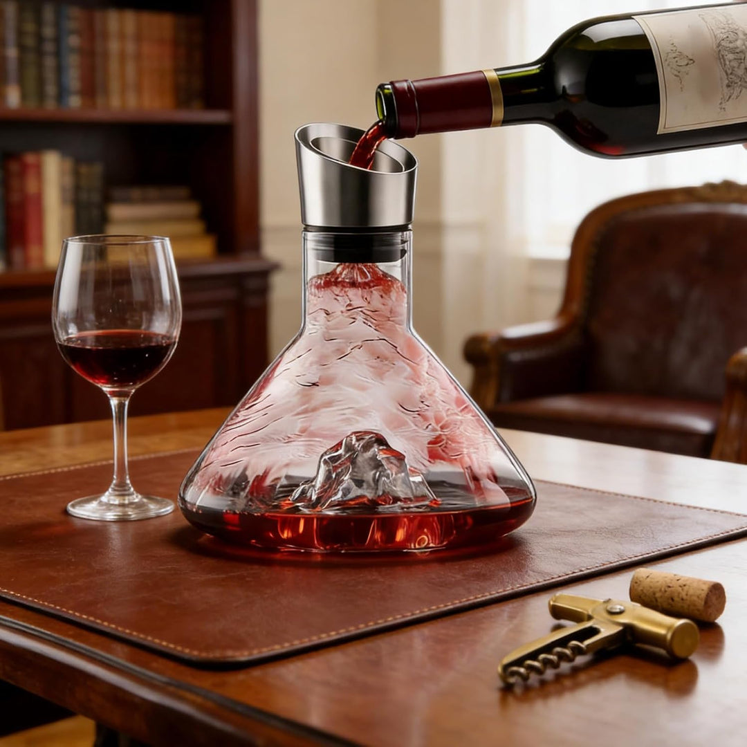 Weindekanter: 1500 ml Wein Dekanter Kristallglas, Weinkaraffe mit Belüfter und Filtern, Tropffreier