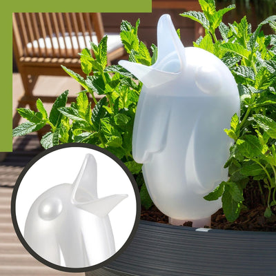 Scheurich Wasserspeicher Bördy XL | 2X Weiss | 620ml Füllmenge | Bewässerungskugel klein mit Ton Fus