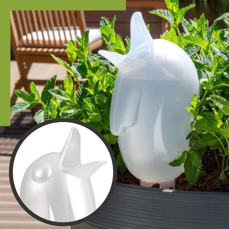 Scheurich Wasserspeicher Bördy XL | 2X Weiss | 620ml Füllmenge | Bewässerungskugel klein mit Ton Fus