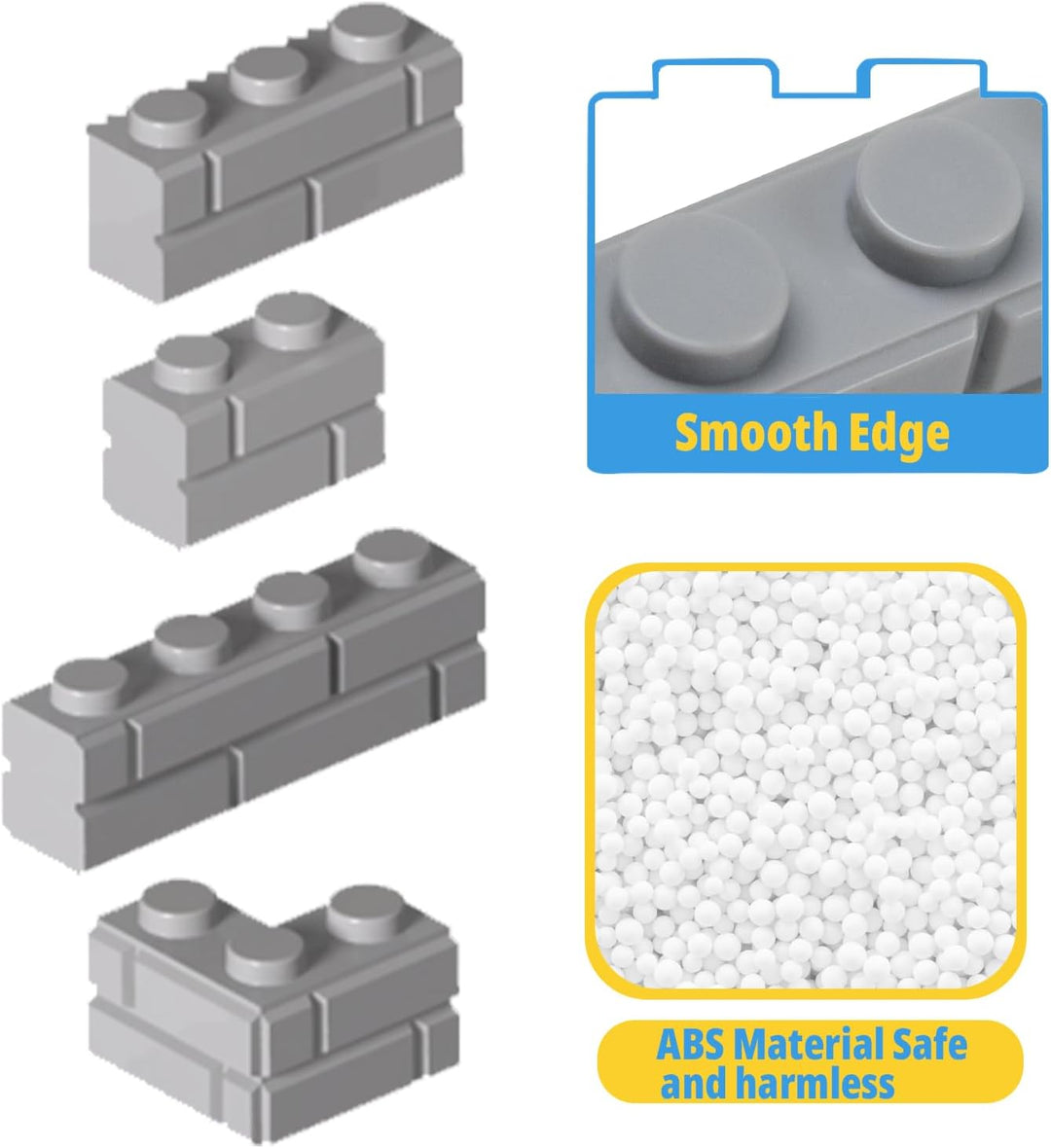 Cabeeskii 337 Stück Bausteine, Masonry Profile Bricks, Enthält Steine Fenster Türen Zäune Sets zubeh
