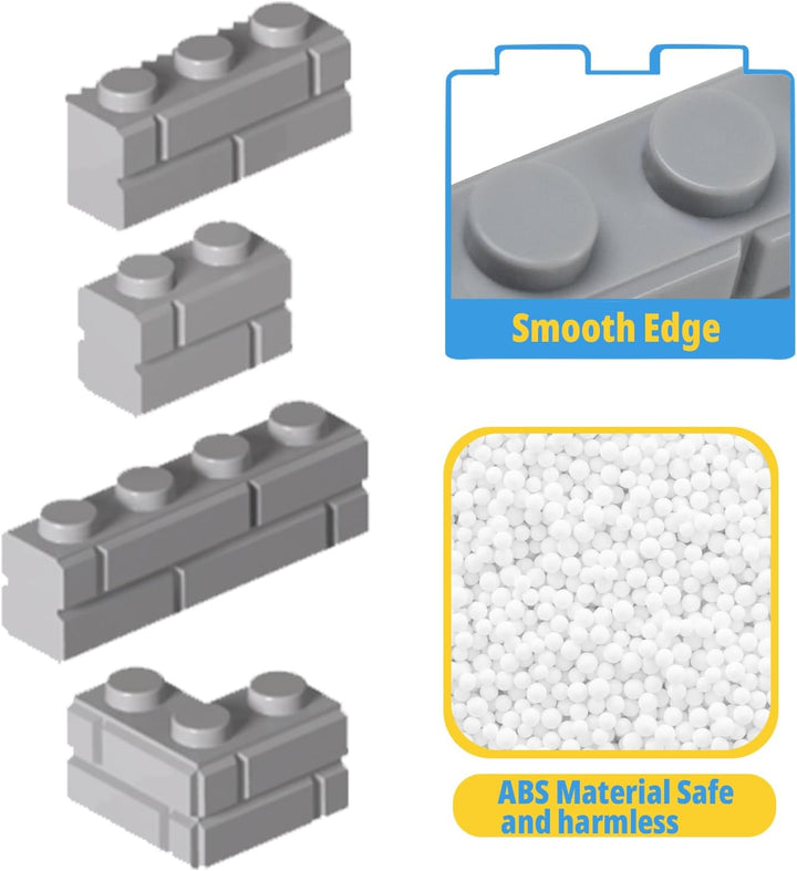 Cabeeskii 337 Stück Bausteine, Masonry Profile Bricks, Enthält Steine Fenster Türen Zäune Sets zubeh
