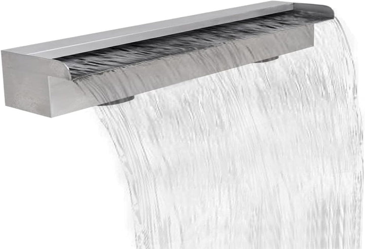 Festnight Pool Wasserfall 90 cm Schwalldusche Edelstahl Brunnen Schwallbrause Pool Wasserschwall Poo