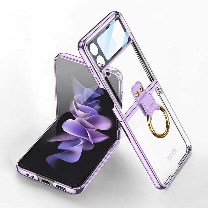 CeeEee Hülle für Samsung Z Flip 4 Transparent Handyhülle Kleine Bildschirmschutz Stossfest Dünn Klap
