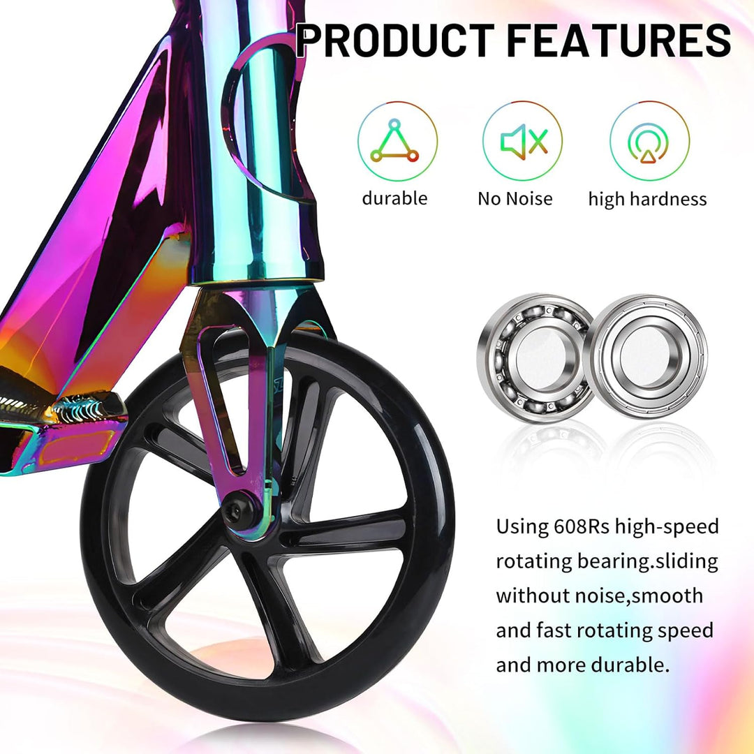 2 Stück Scooter Ersatzräder 200mm Rollen mit ABEC 9 Kugellager Härte 88A Geeignet für alle Roller (S