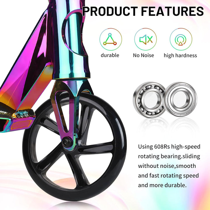 2 Stück Scooter Ersatzräder 200mm Rollen mit ABEC 9 Kugellager Härte 88A Geeignet für alle Roller (S