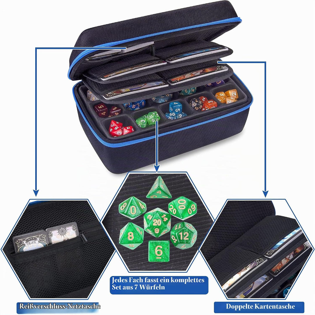 SIQUK Würfeletui kompatibel mit DND Würfel Set, Tischspiele Würfel Fall und Würfel Rollen Tablett Wü