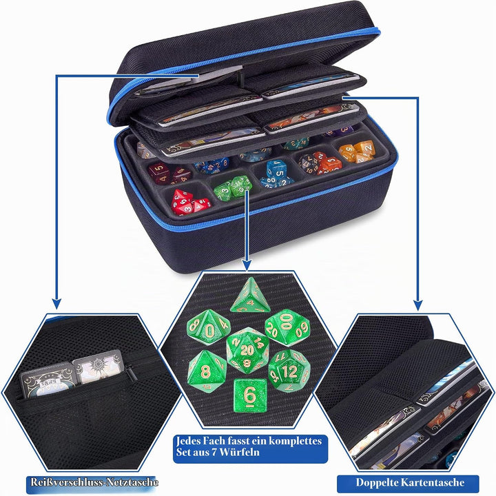 SIQUK Würfeletui kompatibel mit DND Würfel Set, Tischspiele Würfel Fall und Würfel Rollen Tablett Wü