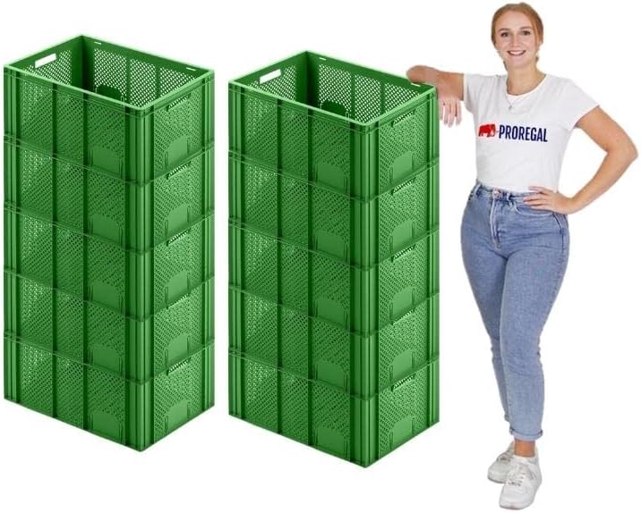 PROREGAL CHEFGASTRO SuperSparSet 10x Eurobehälter Obst- und Gemüsekasten | HxBxT 27,4x40x60cm | 54 L