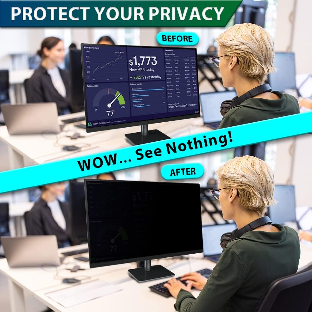 STARY 24 Zoll Monitor 16:10 Blickschutzfolie Seitenverhältnis, Anti-Blaulicht Displayschutz, 24 Inch