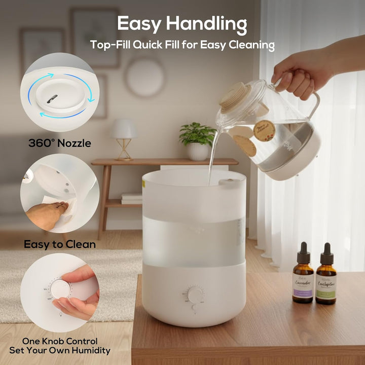 Romon Luftbefeuchter, Aroma Diffuser Humidifier für Schlafzimmer Kinderzimmer und Pflanzen mit 360°