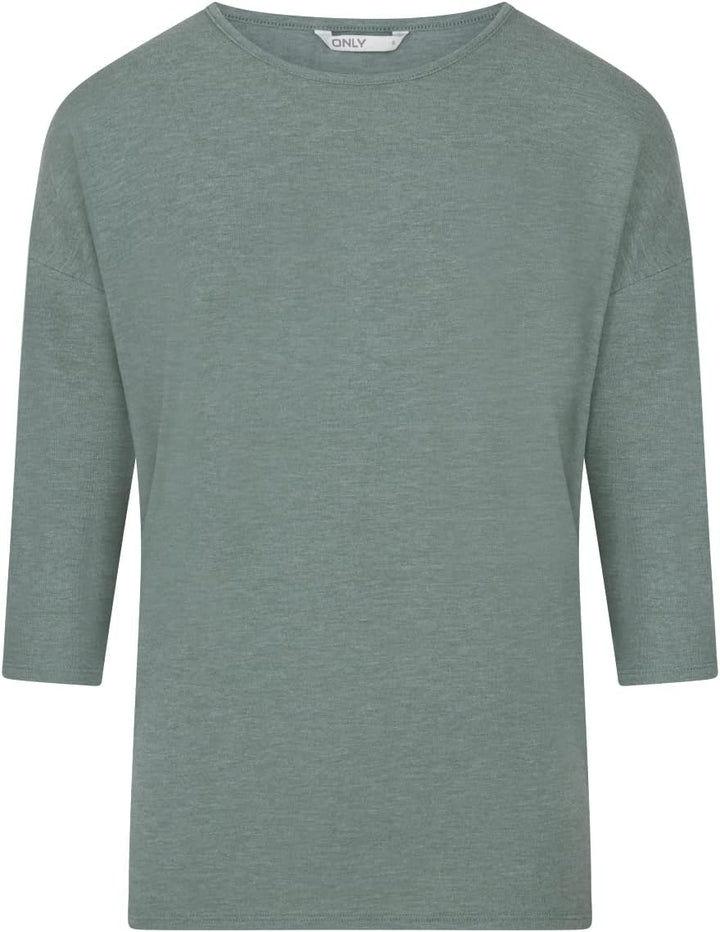 ONLY Damen Top ONLGLAMOUR 2er Pack 3/4 Ärmel Basic Shirt Rundhals Loose Fit Langarmshirt Oberteil Mu