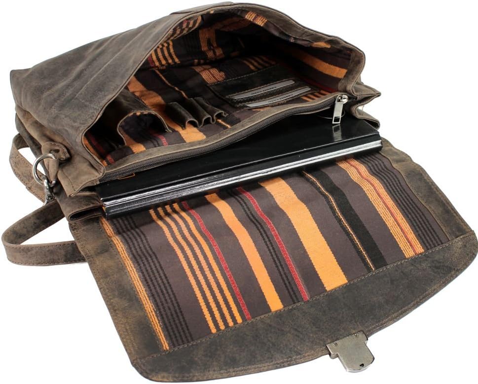 Harolds Antik Aktenmappe aus Leder 38 cm Natur