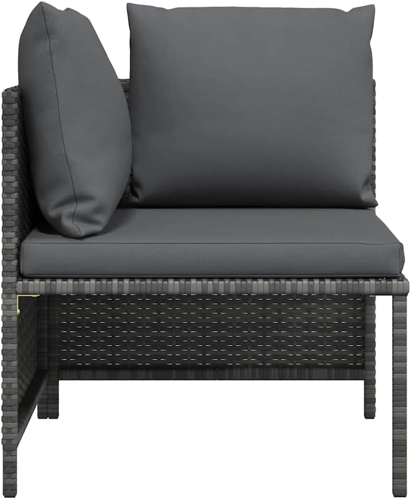 vidaXL Modular Ecksofa mit Kissen Gartensofa Sofa Lounge Gartenmöbel Einzelsofa Sessel Rattansofa Ou
