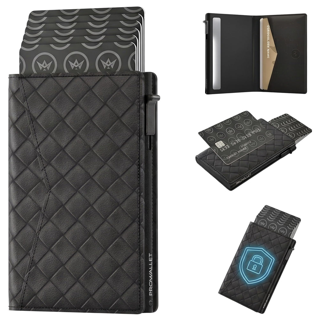 ProWallet Slim 6,7cm, 10,5cm, 1,4cm Gewebt Schwarz, 6,7cm, 10,5cm, 1,4cm Gewebt Schwarz