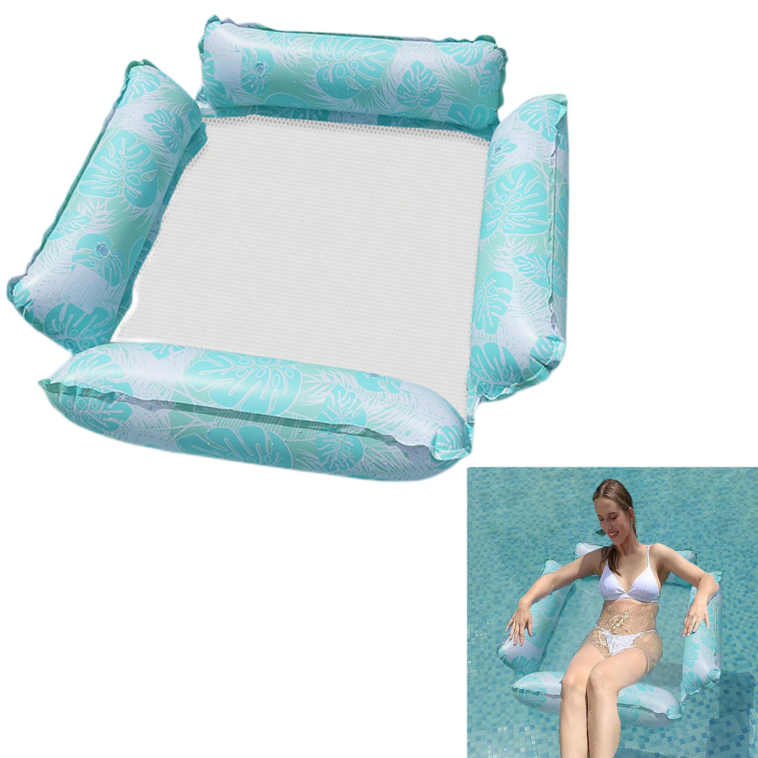Luftmatratze Pool Wasser Wasserhängematte Schwimmmatte - Blau, 1 Stück, Aufblasbares Schwimmbett Sch