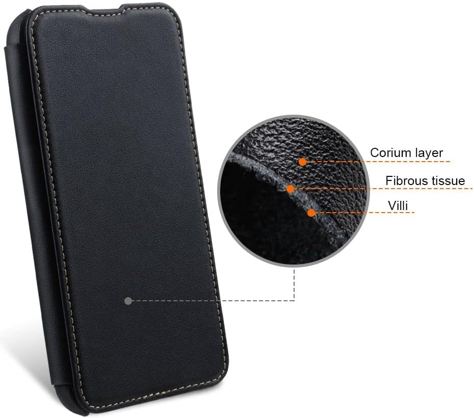 STILGUT Book Case kompatibel mit iPhone 14 Plus (6.7") Hülle aus Leder zum Klappen, Klapphülle, Hand