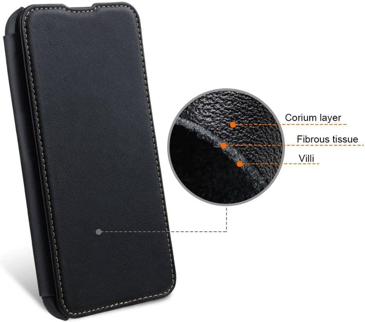 STILGUT Book Case kompatibel mit iPhone 14 Plus (6.7") Hülle aus Leder zum Klappen, Klapphülle, Hand