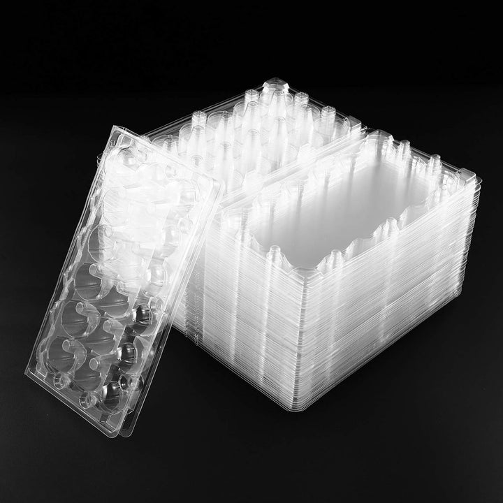 HEMOTON 50 Stücke 18 Gitter Wachtelei Aufbewahrungsbox Transparent Ei Spender Halter Fall Kühlschran