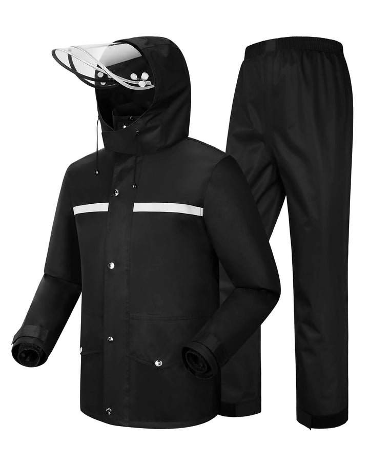 Coutyuyi Herren & Damen Regenanzug Reflektierender 100% Wasserdichter Anzug Outdoor Regenmantel Wind