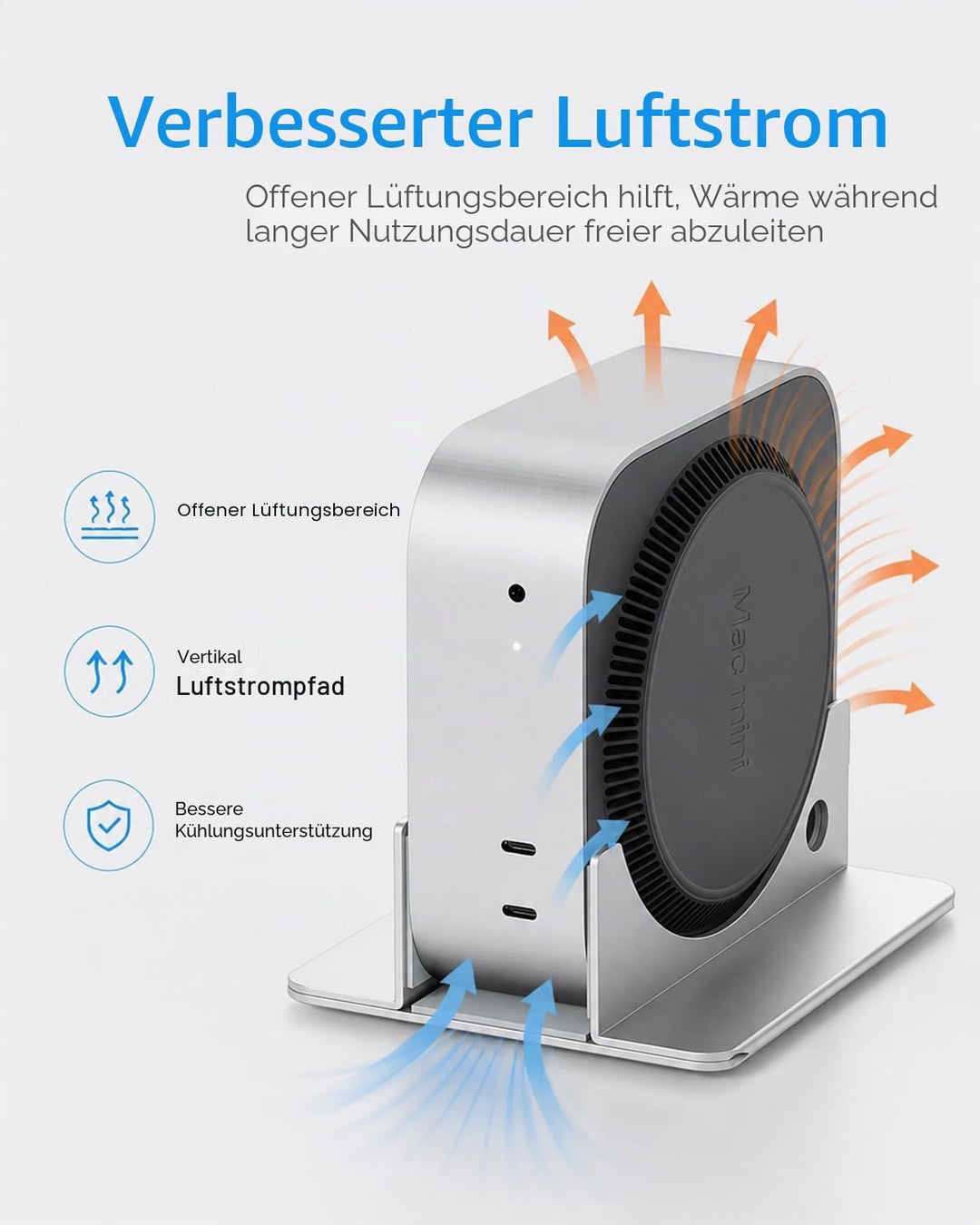 SNANSHI Mac mini M4 Ständer Vertikal, Heavy-Duty Metal Desktop Ständer für 2024 Mac mini M4 M4 Pro,