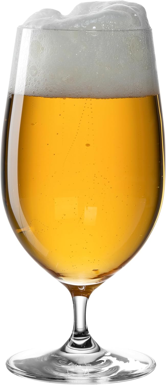 Leonardo Ciao+ Bier-Glas, Bier-Tulpe mit gezogenem Stiel, spülmaschinenfeste Bier-Gläser, 6er Set, 3