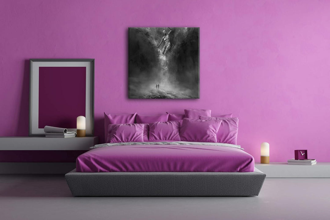 deyoli Der verwunschene Wald Format: 70x70 Effekt: Schwarz&Weiss als Leinwandbild, Motiv fertig gera