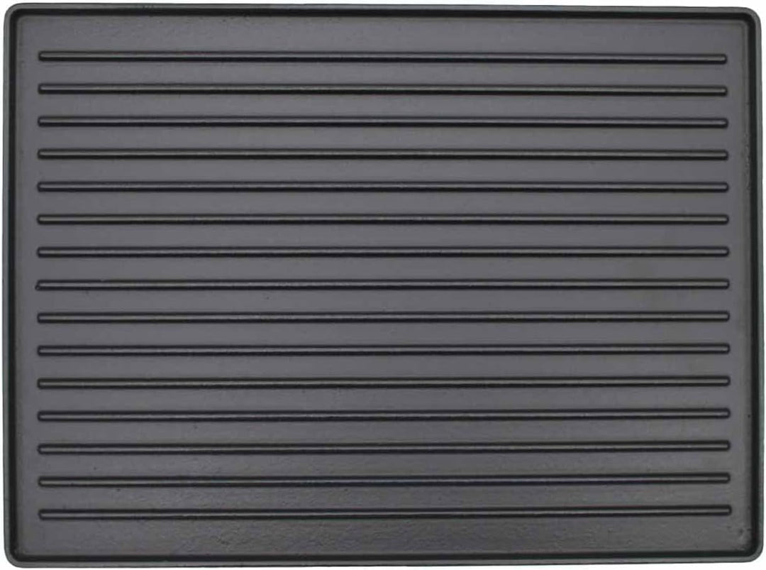 SANTOS Grillplatte/Grillplancha - Gusseisen Wendeplatte 33,5x48cm - 2 Seitig nutzbar - BBQ-Gussplatt
