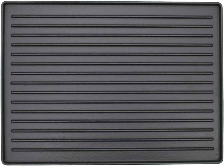 SANTOS Grillplatte/Grillplancha - Gusseisen Wendeplatte 33,5x48cm - 2 Seitig nutzbar - BBQ-Gussplatt