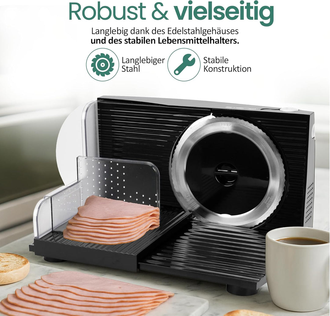 Emerio Allesschneider "Made in EU", Edelstahl Messereinheit in Deutschland produziert, einstellbar 0