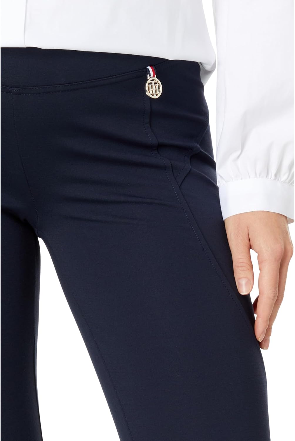 Tommy Hilfiger Damen Curvd Seam Ponte PNT Hose, Kapitän des Himmels (Sky Captain)