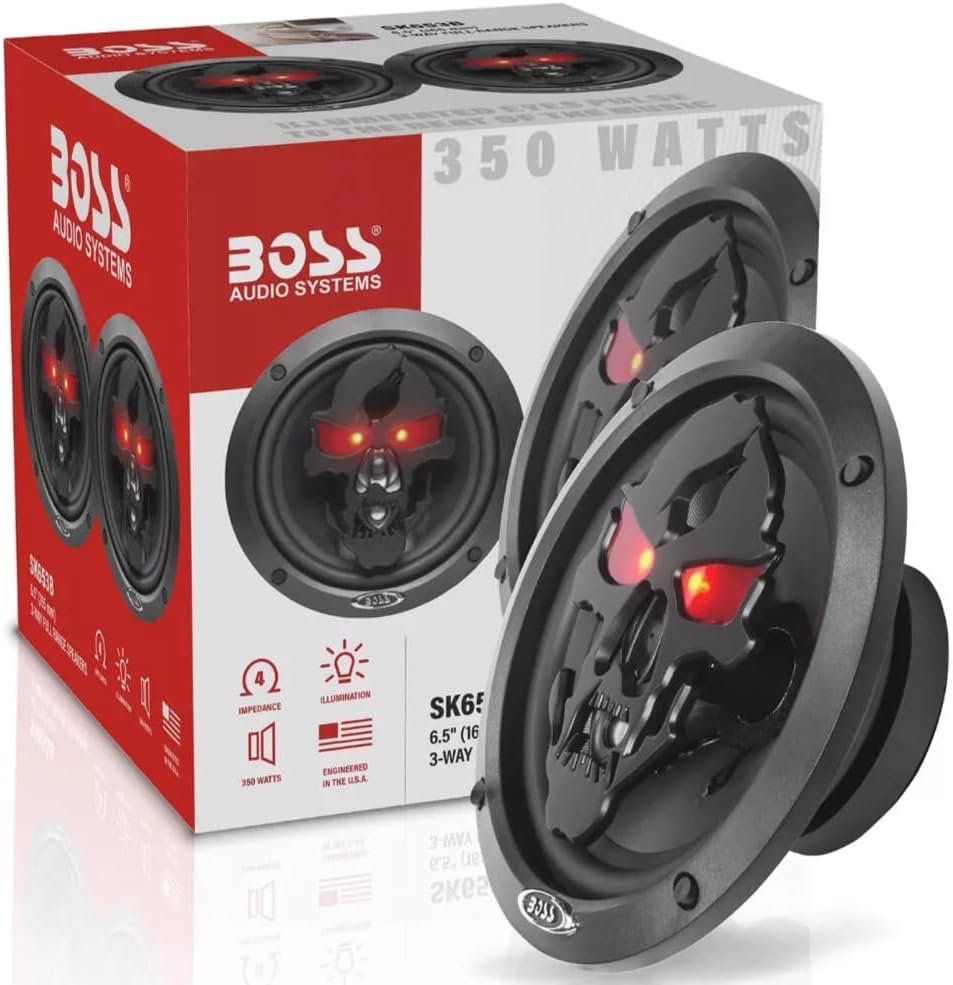 KIT Set FÜR BOSS Audio Systems SK653B 2 x 16,5 cm 165 mm 6,5" 3-Wege Koaxiallautsprecher, 175 Watt R