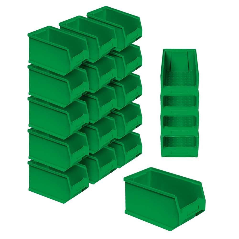 BRB 20x Sichtlagerbehälter CLASSIC“ FB 4, LxBxH 230/200x140x122 mm, Inhalt 3,7 Liter, grün