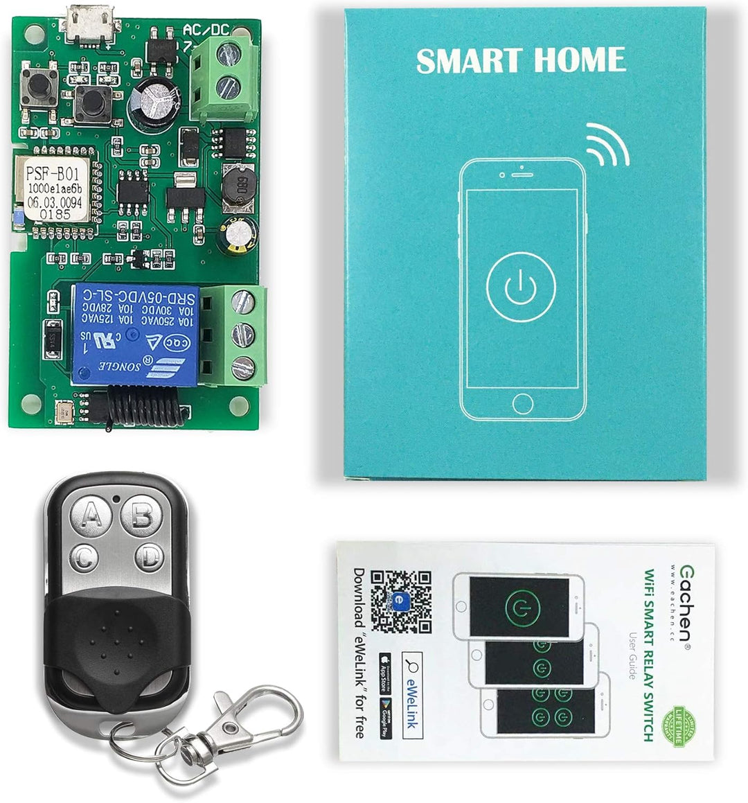 Newgoal 1 Kanal WiFi Wireless Smart Switch Relay Modul für Smart Home Fernbedienung DC 5 V/12 V, Kom