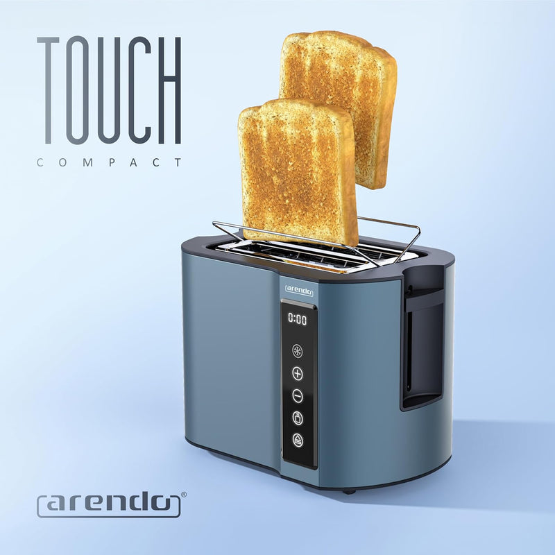 Arendo - Touch Toaster 2 Scheiben Edelstahl - Touchpanel - digital Display Restzeitanzeige - 800 W –