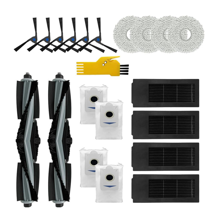 Zubehörset für ECOVACS DEEBOT X2 OMNI Staubsaugerroboter Ersatzteile 20 Packungen 2 Walzenbürsten, 4