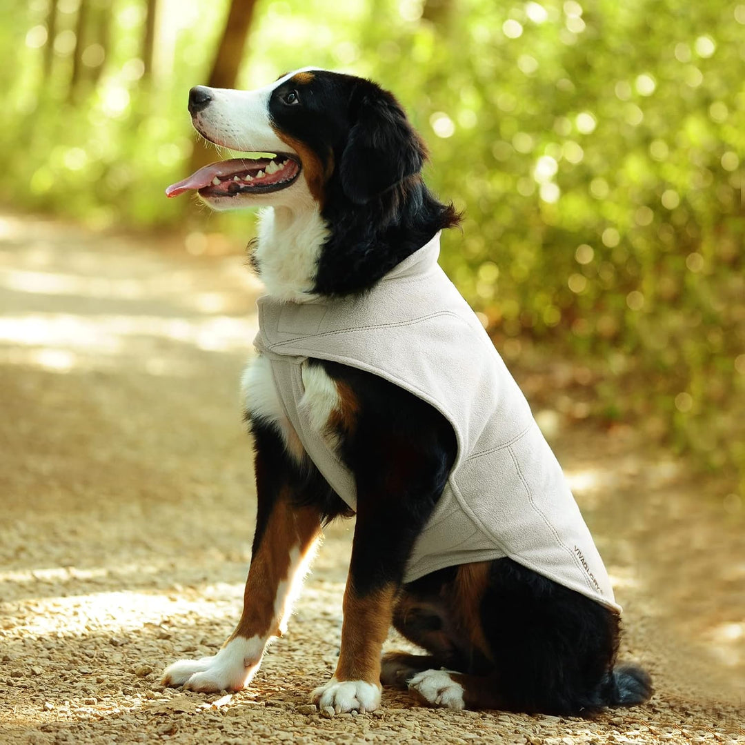 VIVAGLORY Hunde-Fleeceweste, Hundepullover für Kaltes Wetter für Grosse Hunde, Verstellbare Winterkl