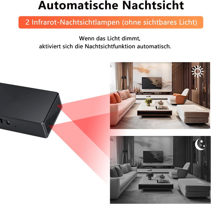 Mini Kamera - HD 1080P, Mini-Kamera, Überwachungskamera, Kamera Überwachung Aussen Innen - Bewegungs