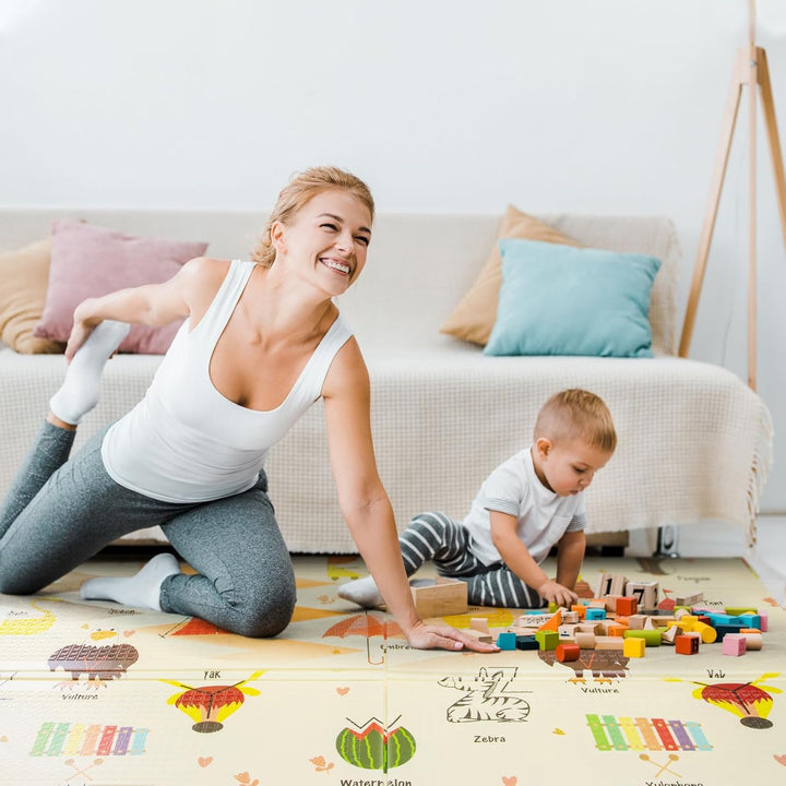Faltbare Baby-Spielmatte – Extra grosse, wasserdichte Krabbelmatte aus weichem Schaumstoff, rutschfe