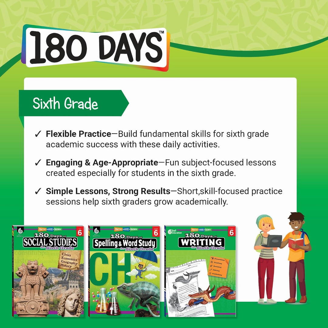 180 Days: Hands-On STEAM: Grade 6 (180 Days of Practice), Paperback