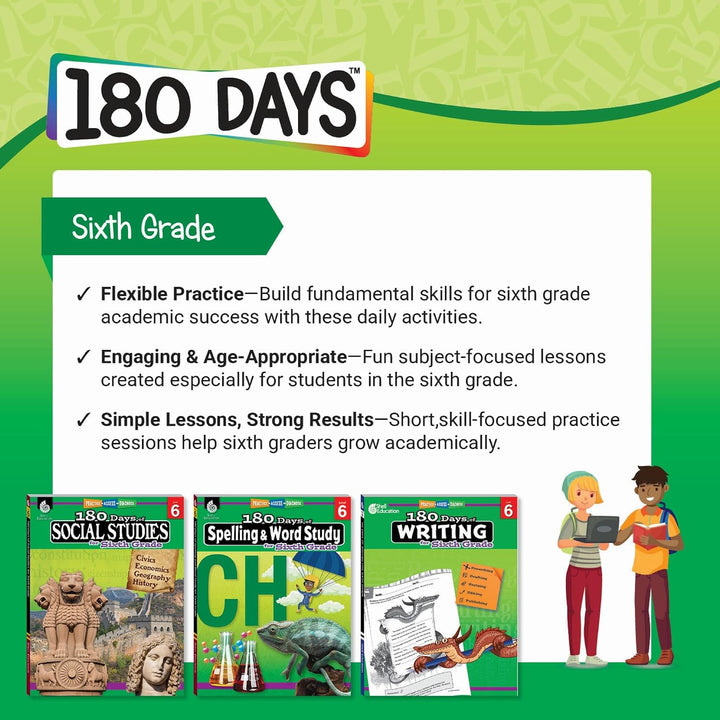 180 Days: Hands-On STEAM: Grade 6 (180 Days of Practice), Paperback