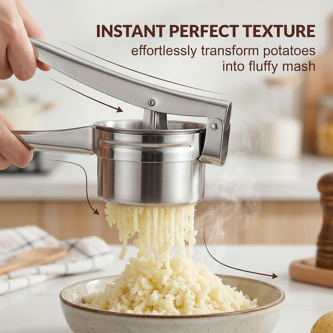 kartoffelpresse Edelstahl, Spätzlepresse, Spaghettieispresse, mit 3 Austauschbare Sieb, Spagettieis