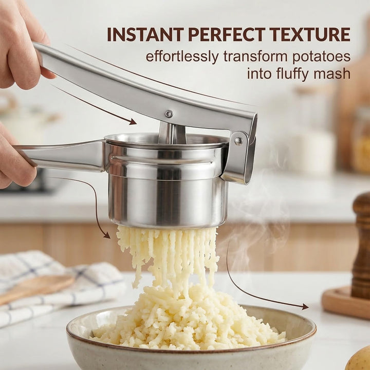 kartoffelpresse Edelstahl, Spätzlepresse, Spaghettieispresse, mit 3 Austauschbare Sieb, Spagettieis