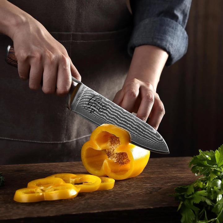 Wakoli EDIB Damastmesser Santoku Personalisiertes Geschenk I scharfe 17 cm Klinge aus 67 Lagen Damas