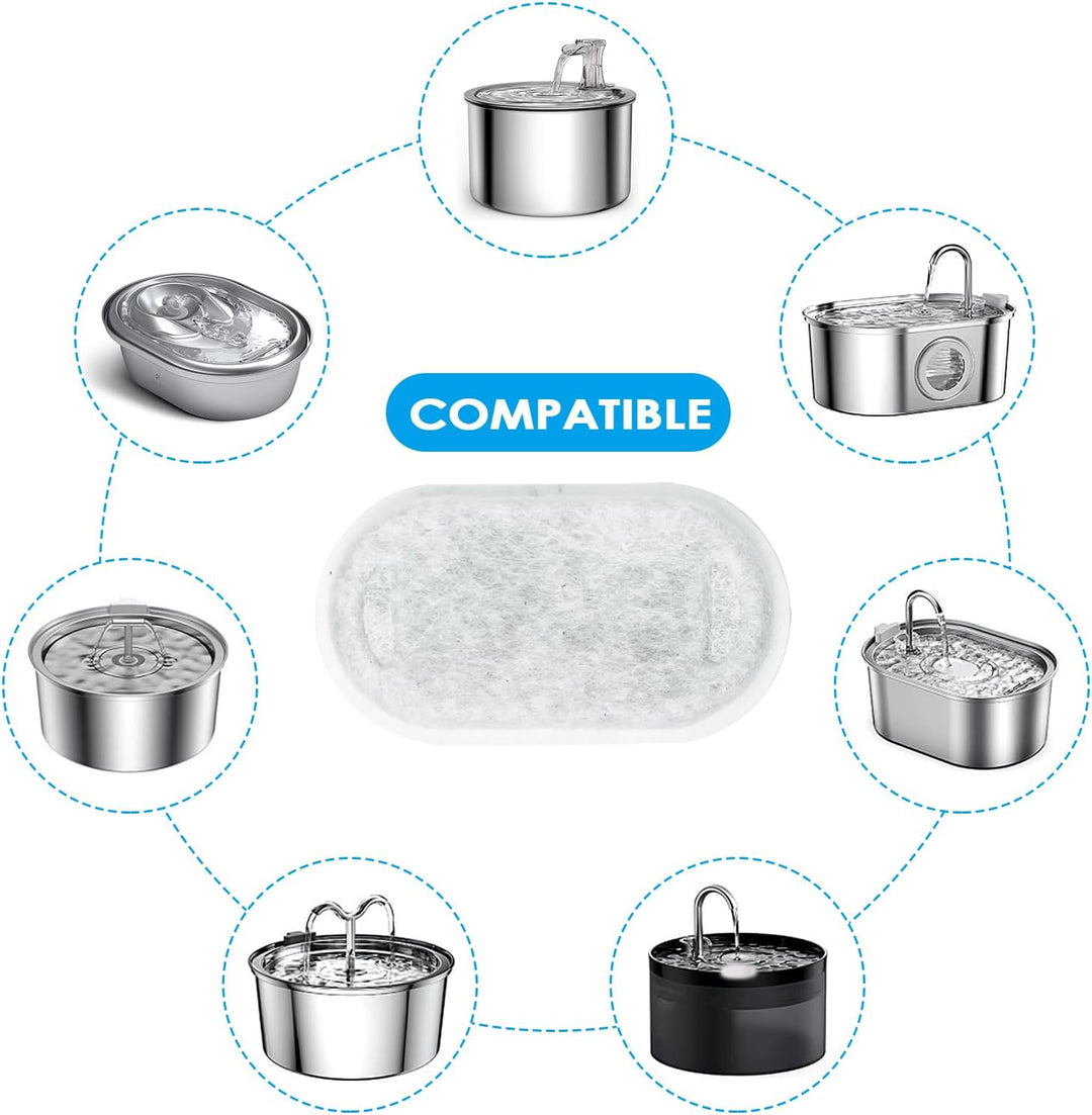 Katzenbrunnen Filter, 12 Stück Filter + 12 Stück Schaumstofffilter für 2L/3,2L/4L Katzen Trinkbrunne