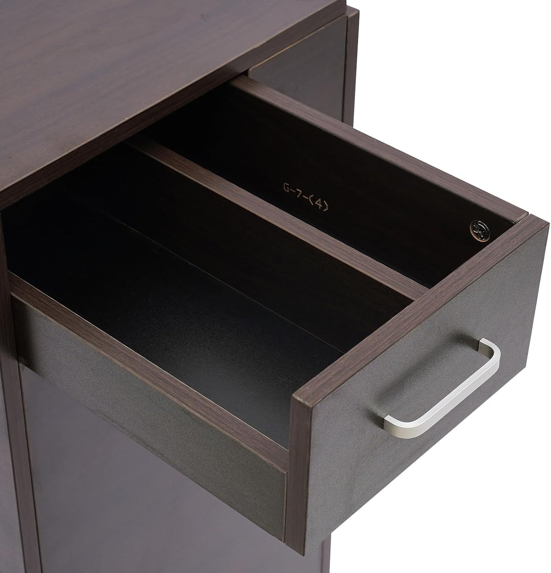 C-Juzarl Faltbar Mobile Rolling Maniküre Tisch mit 3 Schubladen, Make-up-Koffer, Kosmetikkoffer, Wer
