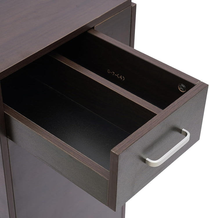 C-Juzarl Faltbar Mobile Rolling Maniküre Tisch mit 3 Schubladen, Make-up-Koffer, Kosmetikkoffer, Wer