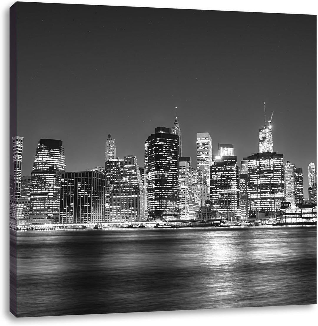 Pixxprint New York City, Format: 70x70 auf Leinwand, XXL riesige Bilder fertig gerahmt mit Keilrahme